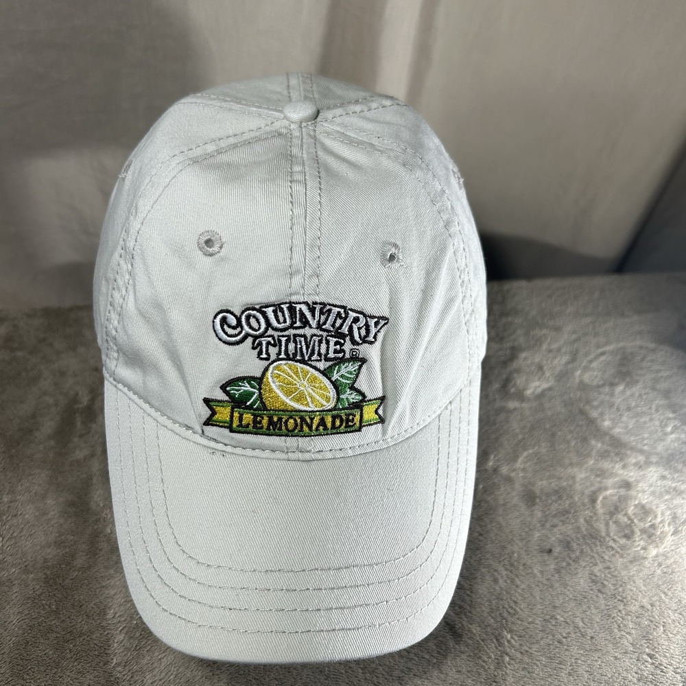 Country Time Lemonade Hat Cap HYP Embroidered Cream Dad Hat Strapback - Picture 2 of 7